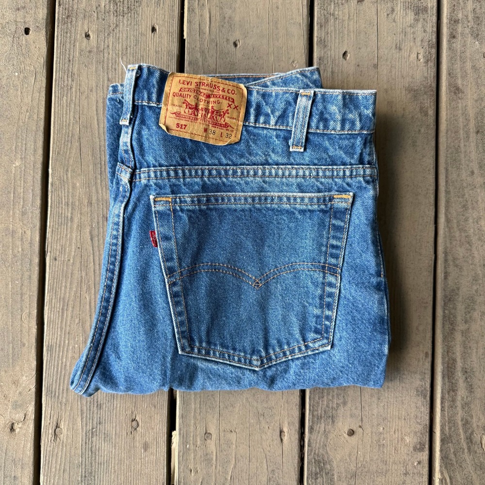 Levi's 517 Vintage Made in USA Bootcut Jeans Blue Denim W38 L32 517-0217